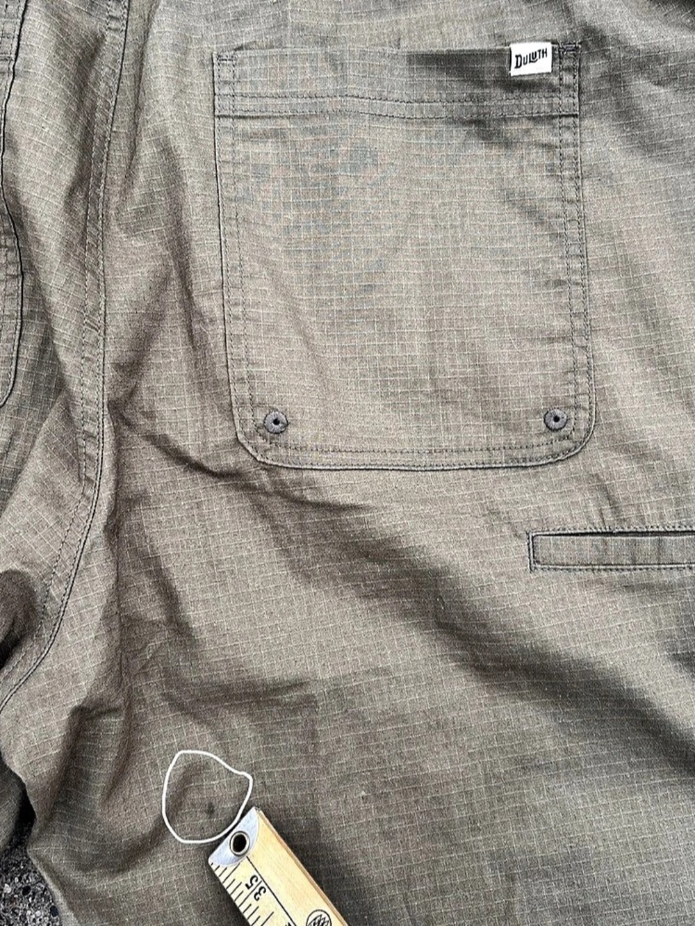 Duluth Trading Co Hempstop Utility Overalls Muted Green Large - Picture 7 of 9